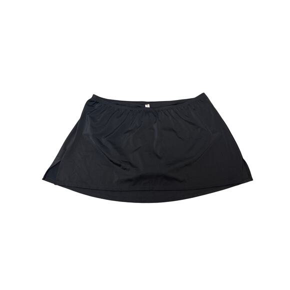 Cacique Swim Lane Bryant Black Side Slit Swim Skirt Sz: 16 - Picture 2 of 8